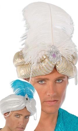 Turbante de Árabe Colorido com Pérolas