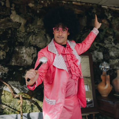 Fato de Disco Rosa para homem