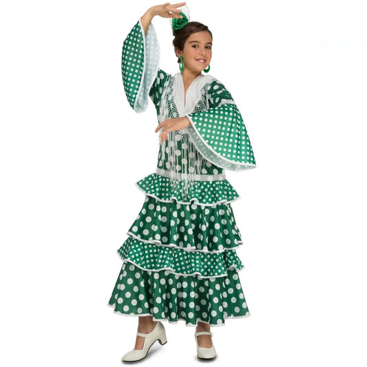 Fato de Flamenca Alba Verde para menina