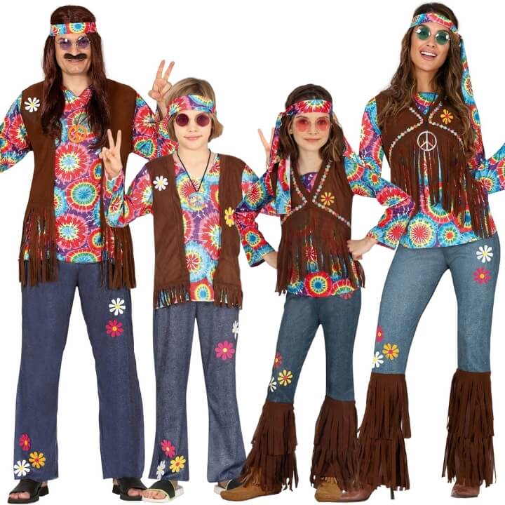 Fatos de grupo de Hippie Happy