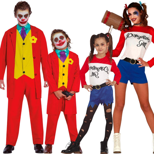 Fatos de grupo de Harley Quinn e Joker Malvado