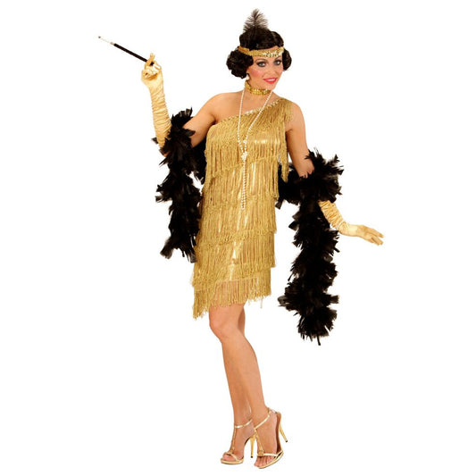 Fato de Charleston Dourado para senhora