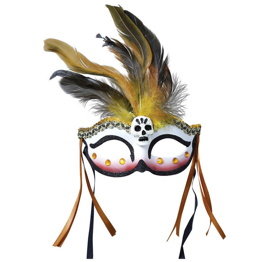 Antifaz de Vudu com Plumas