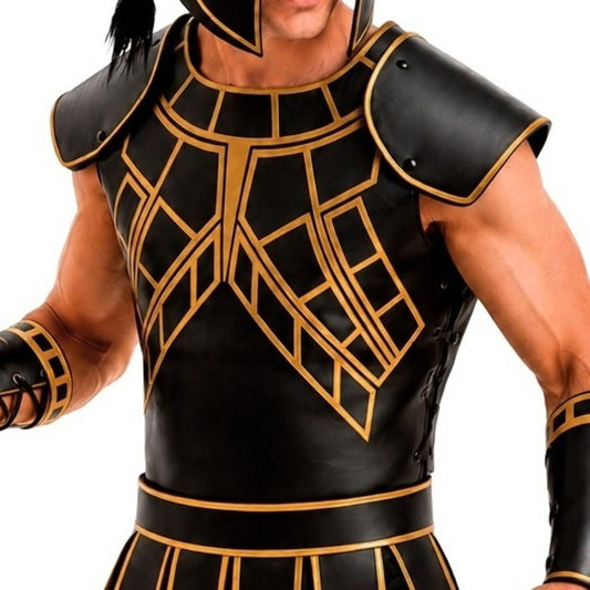 Armadura de Gladiador Romano Preta Couro