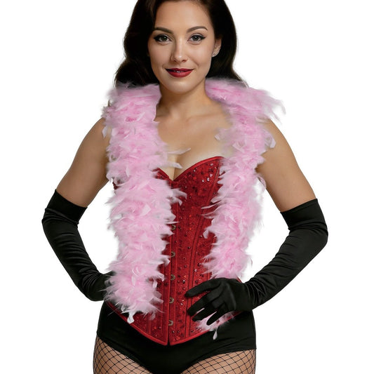 Boa de Plumas Rosa 80g