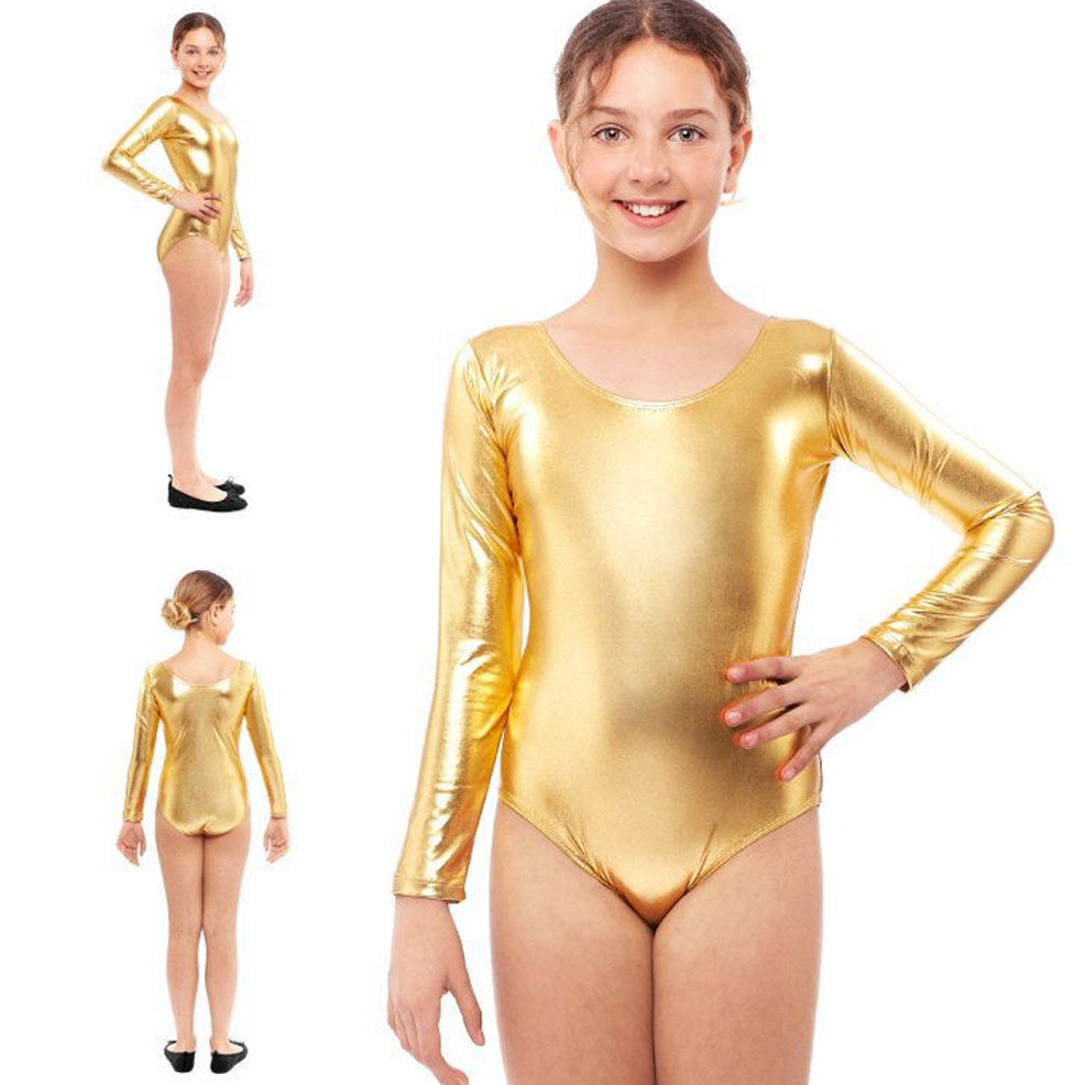 Body Dourado Metalizado para menina