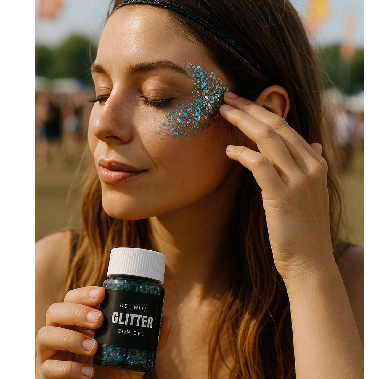 Frasco de Glitter em Gel Azul