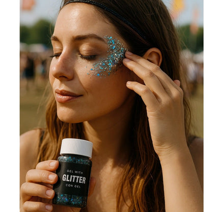 Frasco de Glitter em Gel Azul