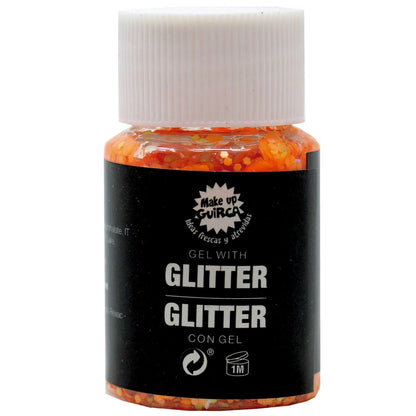 Frasco de Glitter em Gel Laranja