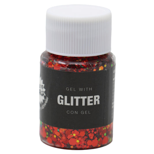 Frasco de Glitter em Gel Vermelho