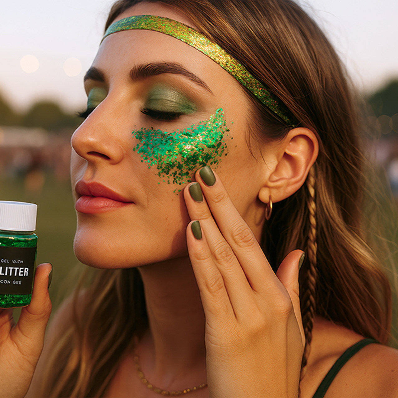 Frasco de Glitter em Gel Verde