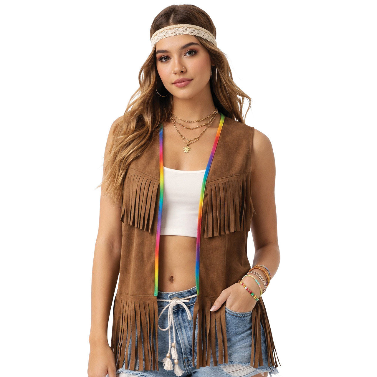 Colete Hippie Castanho
