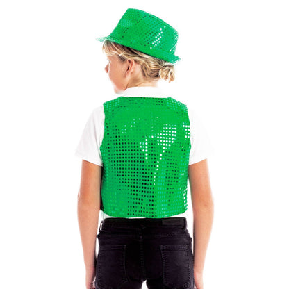 Colete Infantil Lantejoulas Verde eco