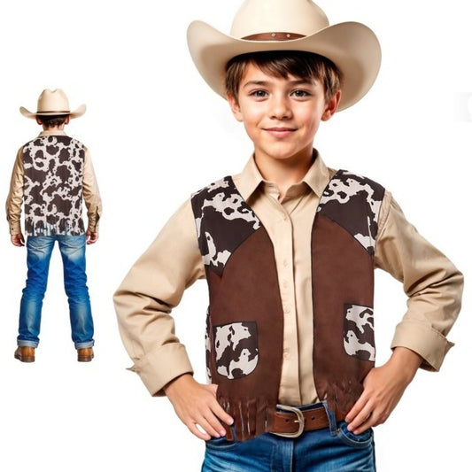 Colete de Cowboy Castanho infantil