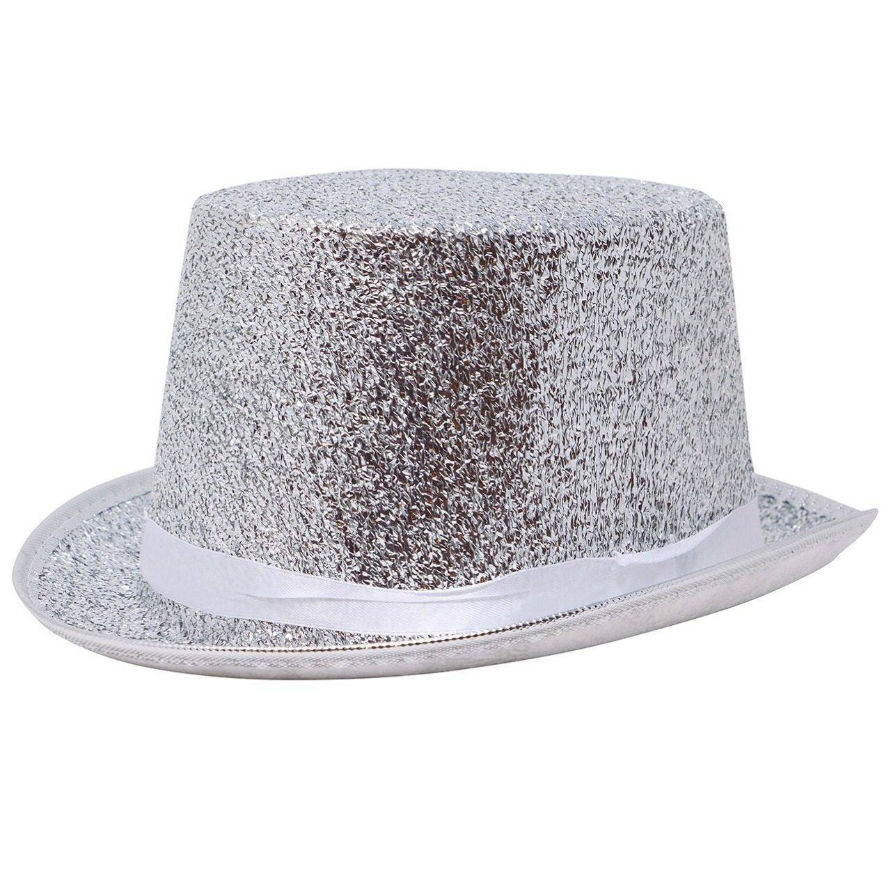 Cartola Prateada Deluxe com Glitter