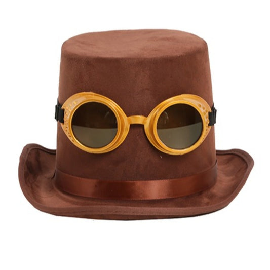 Cartola Steampunk Castanha com Óculos