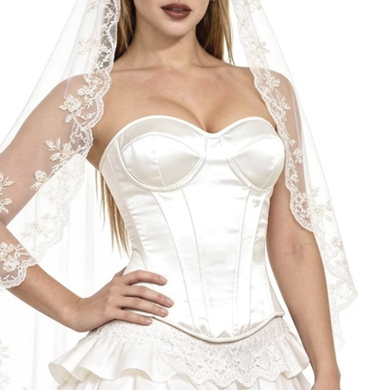 Corset Branco Cetim