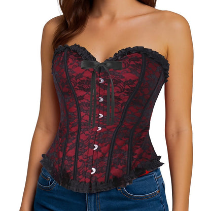 Corset Bordeaux Coração