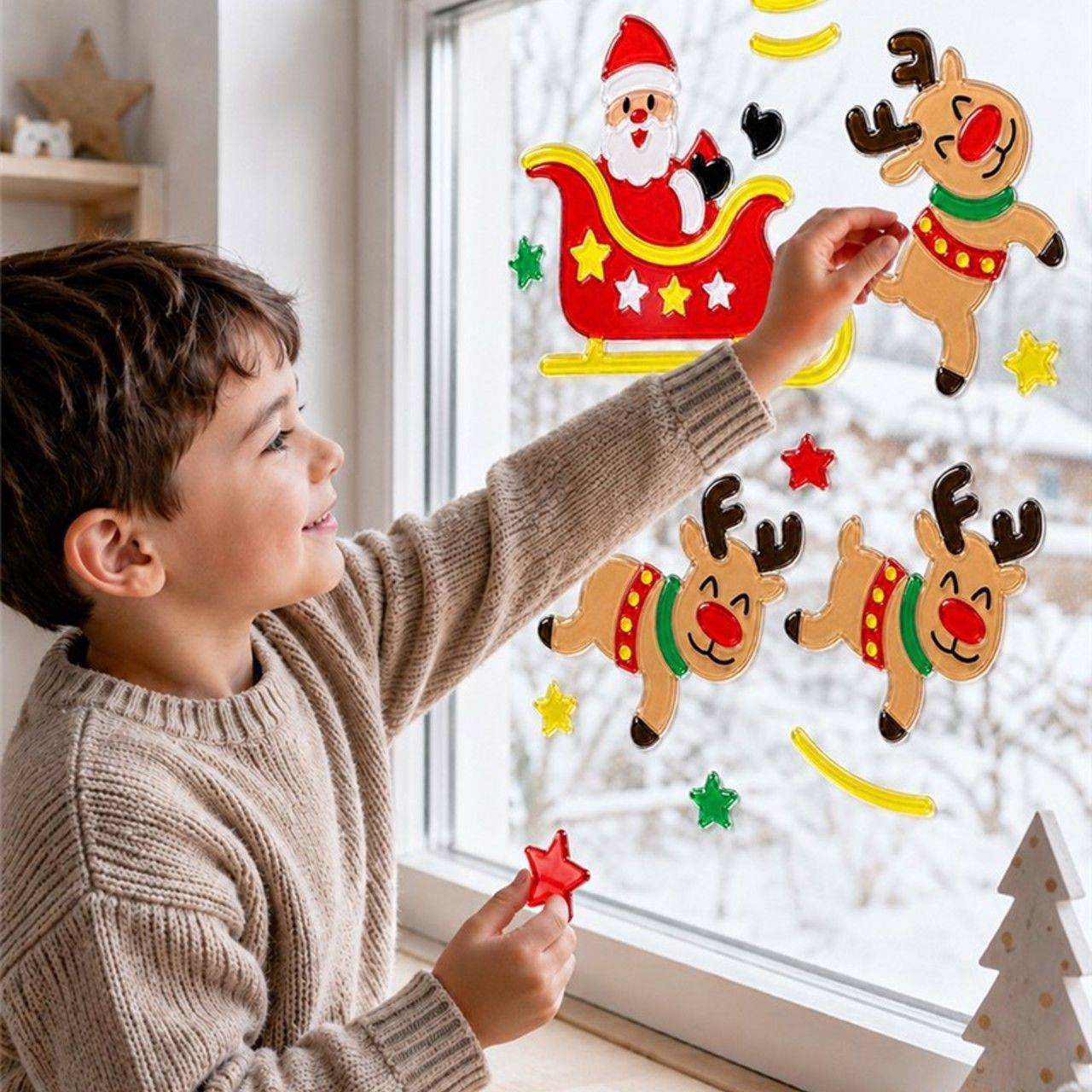 Decoração de Gel Renas de Natal