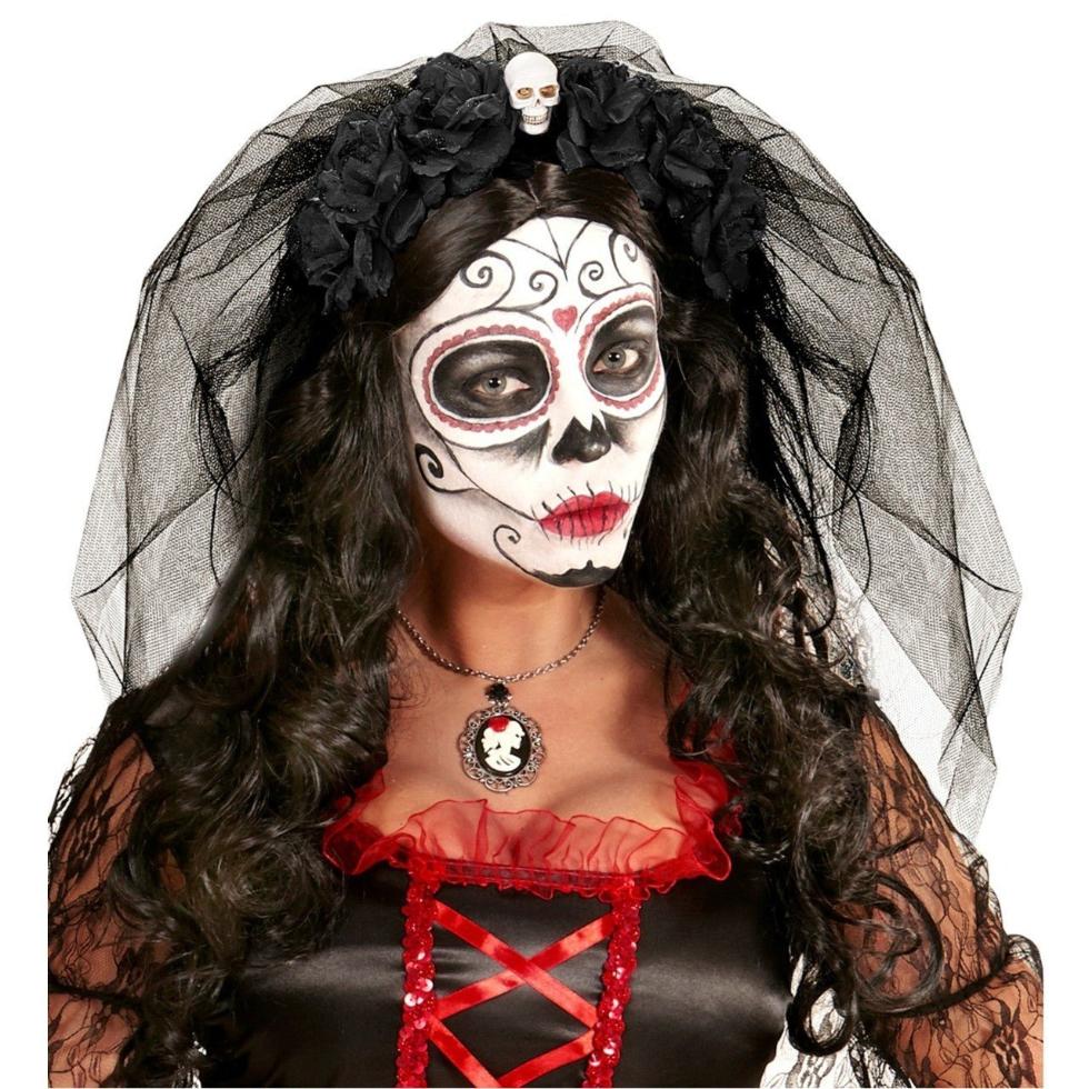 Bandolete Catrina Caveira com Véu