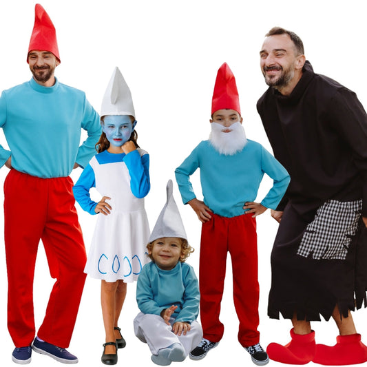 Fatos de grupo Duendes Azuis e Feiticeiro