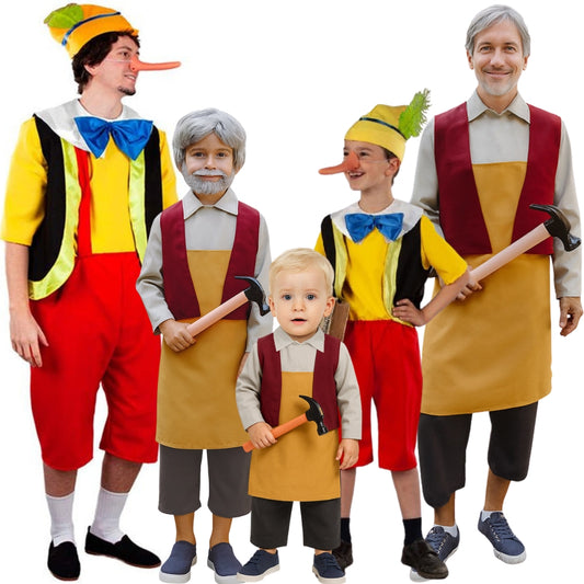 Fatos de grupo de Pinóquio e Gepeto