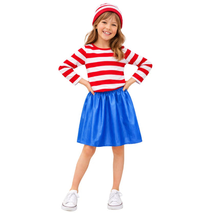 Fatos de grupo Wally às riscas