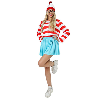 Fatos de grupo Wally às riscas