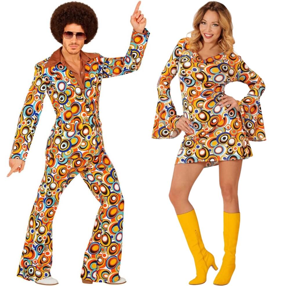 Fato de casal de Anos 70 Bubbles