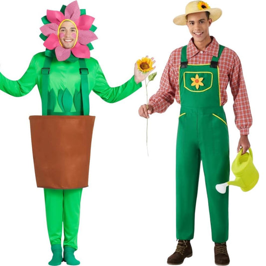 Fatos em casal de Jardineiro e Vaso com Flor