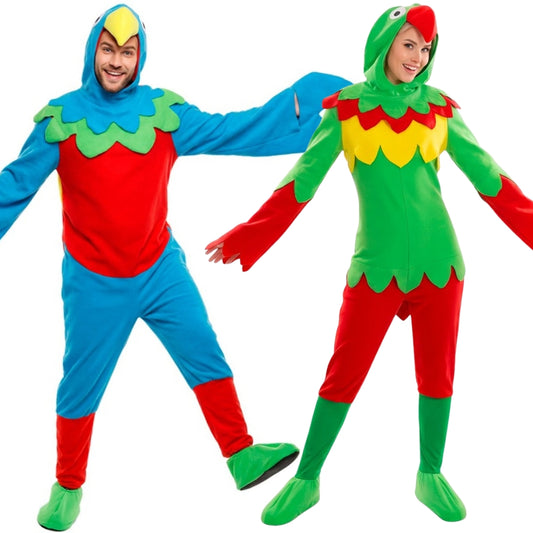 Fatos de casal Papagaios coloridos
