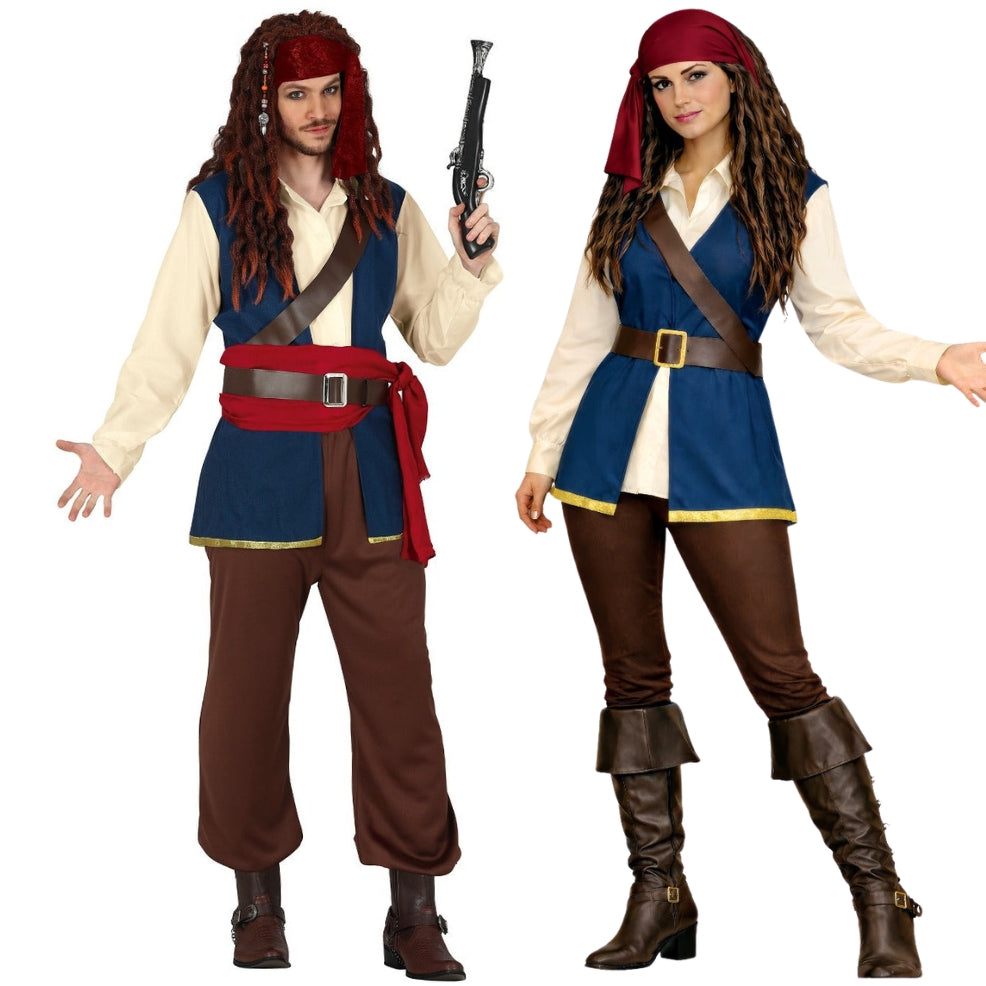 Fatos de casal de piratas Sparrow