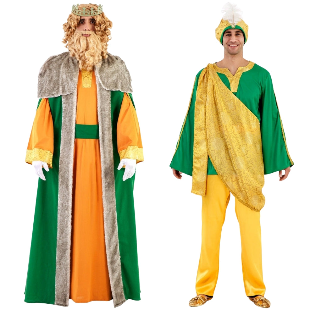 Fatos de casal de Rei Mago Baltasar e Pajem Lux