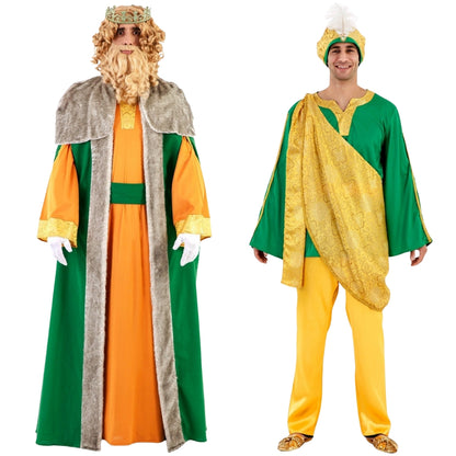 Fatos de casal de Rei Mago Baltasar e Pajem Lux