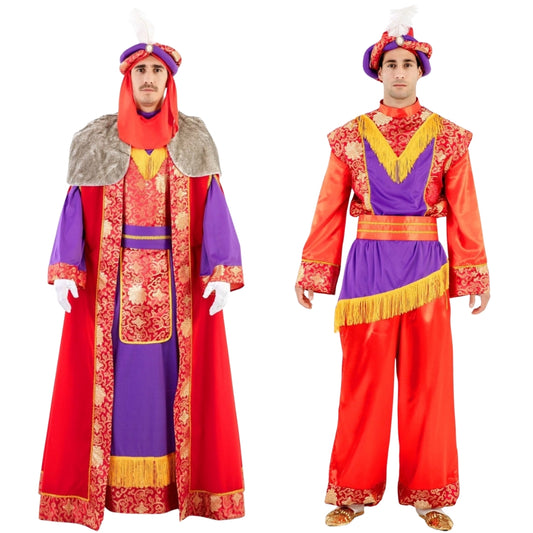 Fatos de casal de Rei Mago Gaspar e Pajem Lux