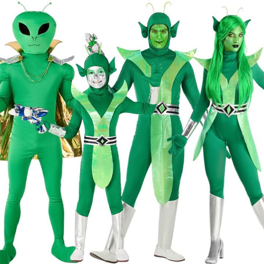 Fatos de grupo de Alien Verde