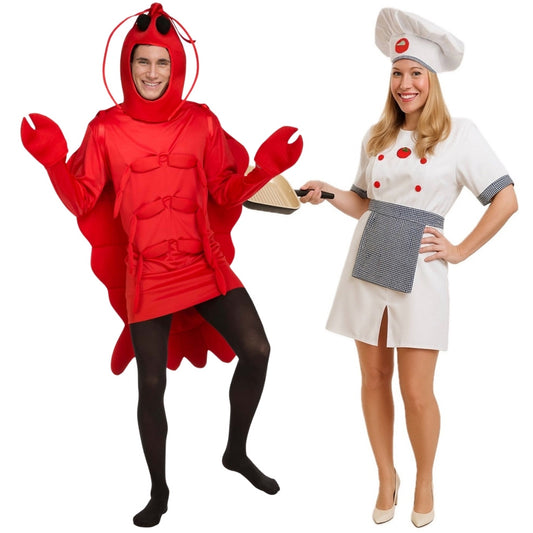 Fatos de casal de Lagosta e Cozinheiro