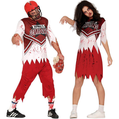 Fatos de casal de Cheerleader e Jogador Zombies