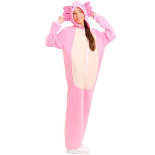 Fato de Axolote Rosa para adulto