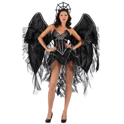 Fato de Anjo Negro Deluxe para Mulher