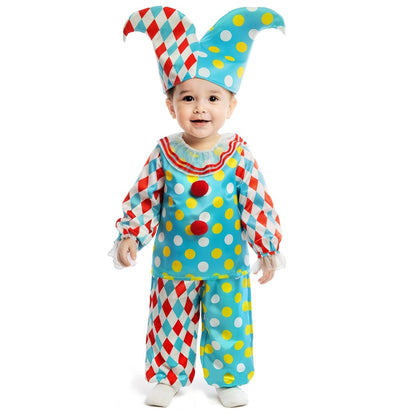 Fato de Arlequim Bolinhas para bebé