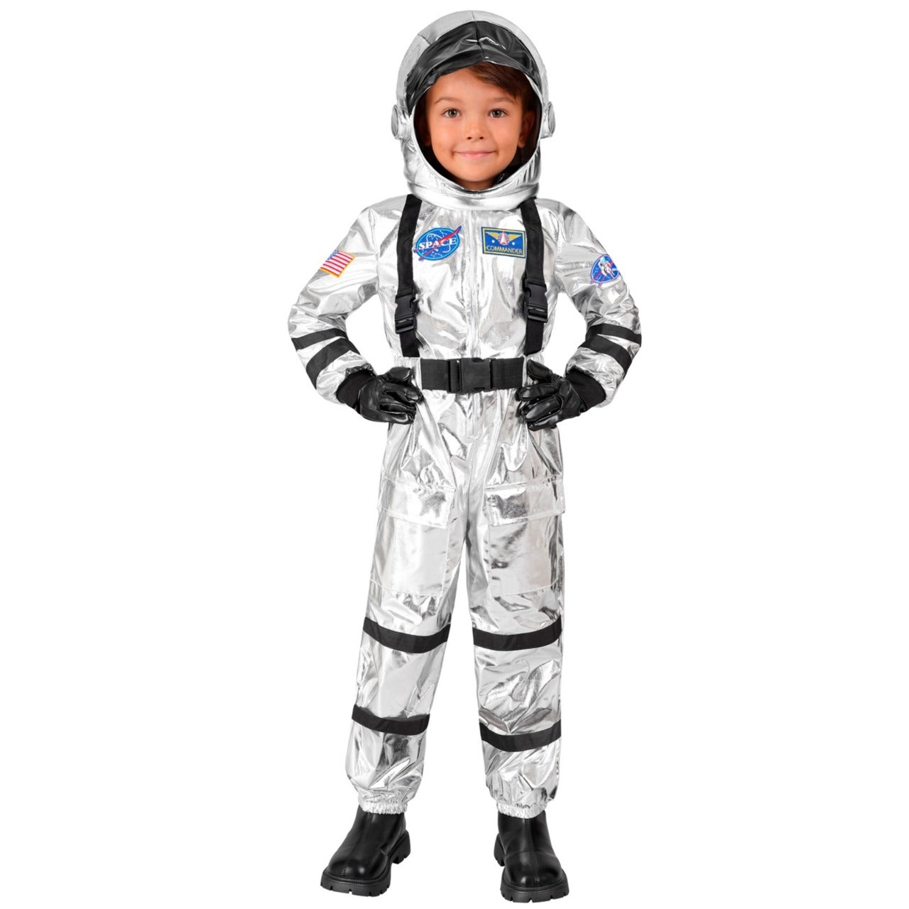 Fato de Astronauta Space Prateado infantil