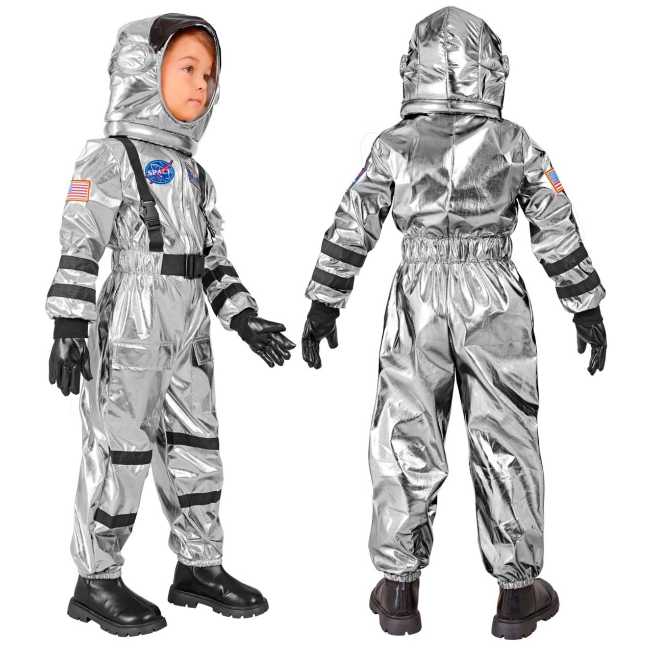 Fato de Astronauta Space Prateado infantil