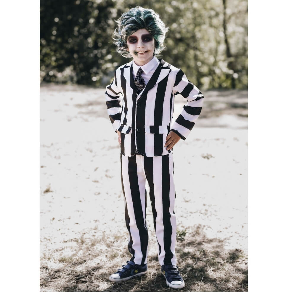 Fato de Beetlejuice com Riscas para menino