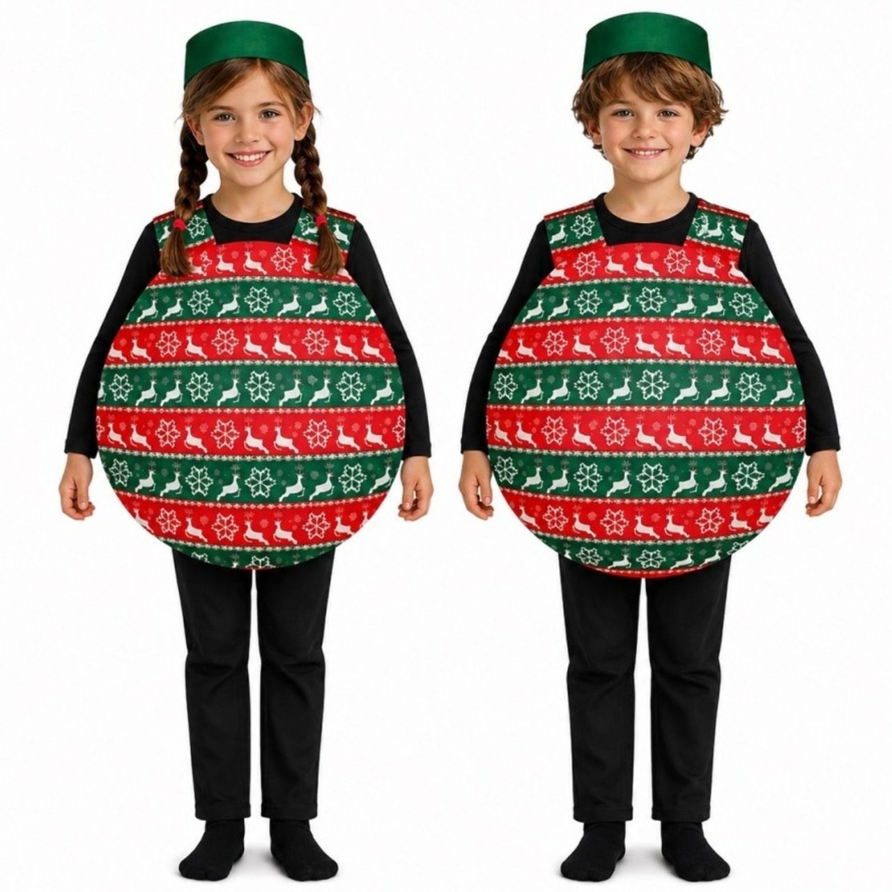 Fato de Bola de Natal Renas infantil