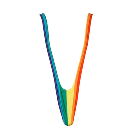 Fato de Borat Mankini Arco-Íris para adulto