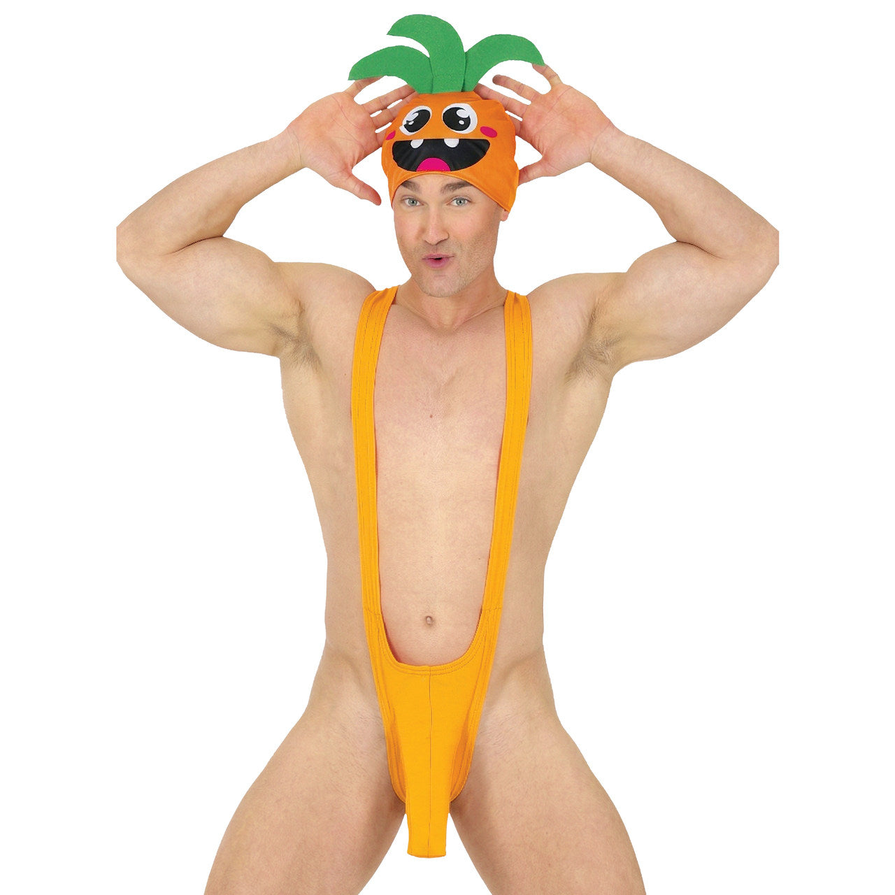 Fato de Borat Mankini Cenoura para adulto