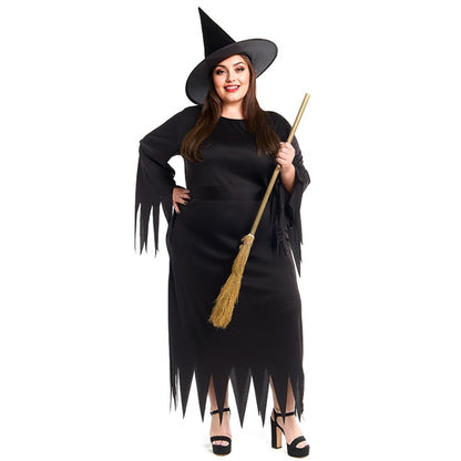 Fato de Bruxa Negra Plus para mulher 