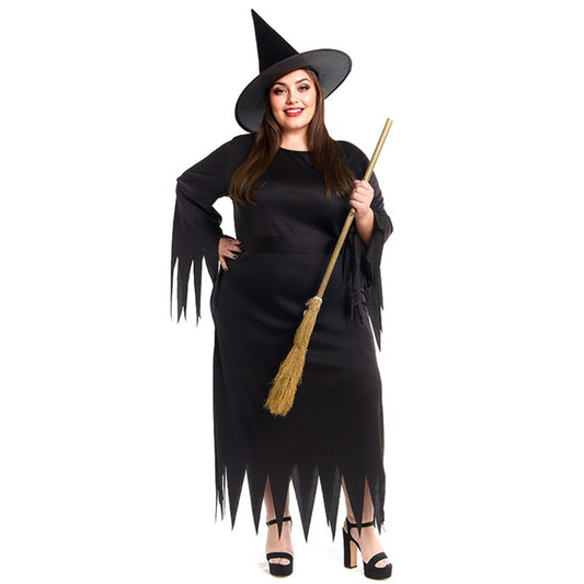 Fato de Bruxa Negra Plus para mulher 