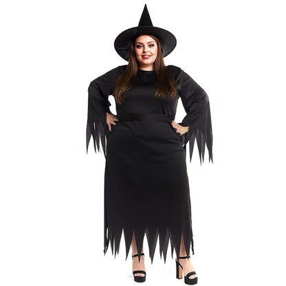 Fato de Bruxa Negra Plus para mulher 